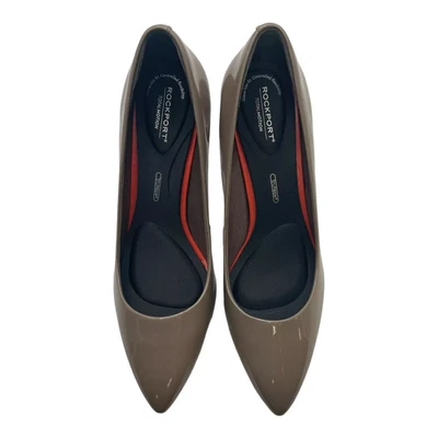 Rockport Total Motion 75mm Pointed Toe Pump Taupe Grey Patent US Women's 9.5W - Image 1 of 4