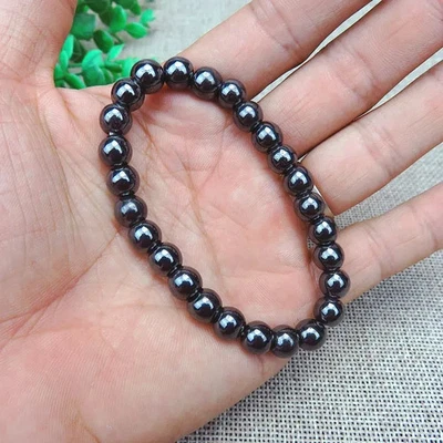 Pulsera de cristal hecha a mano de curación negra de shungita de 6 mm para hombre 1 pieza Foto 1 de 4