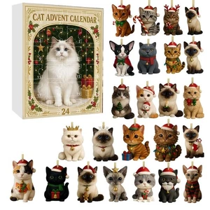 Cat Advent Calendars 2025, 24 Days Cat Orna ments Christmas Countdown - Picture 1 of 19