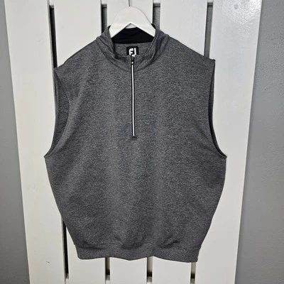 FJ FootJoy Performance Outdoor Nylon Blend Grey Vest Mens XL 1/4 Zip Golf Sports - Image 1 of 4