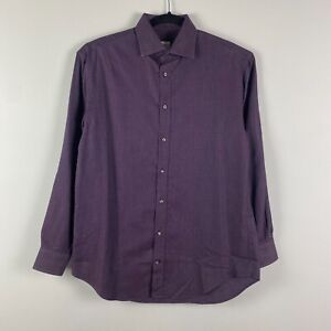 Armani Collezioni Dress Shirt Mens 38 15R Purple Long Sleeve