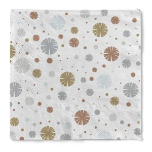 Cocktail-Serviette "Ania" (Schneeflocken) aus Tissue 3-lagig, 25x25 cm, 20 Stück - Bild 1 von 5