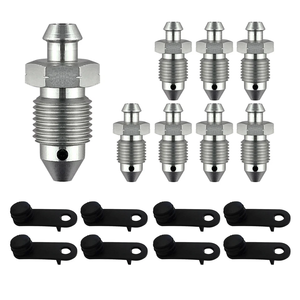 8x HEL STAINLESS CALIPER BLEED NIPPLES FITS: NISSAN 350Z 02-14 BREMBO HEL1006A - Image 1 of 1