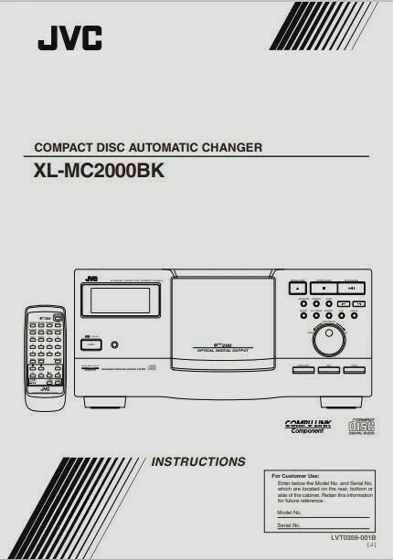 JVC XL-MC2000BK - 200 CD Automatic Changer Operating Instruction - USER MANUAL  - Image 1 of 1