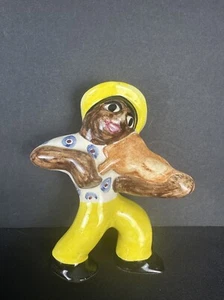 Vtg Colorful Shearwater Art Pottery Black American Man with Fiddle Mississippi - Picture 1 of 8