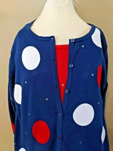 Quaker Factory Women's Red White and Blue Layered Sweater L - Picture 1 of 4