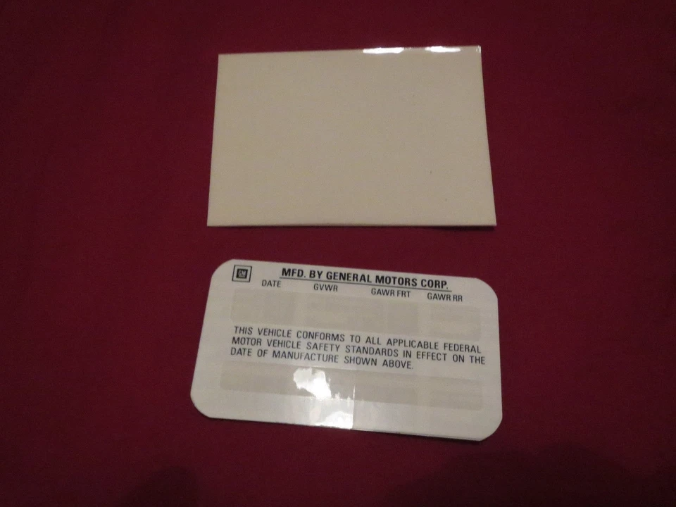 1975 76 1977 PONTIAC FIREBIRD LEMANS BONNEVILLE GRAND AM PRIX VEHICLE VIN DECAL - Image 1 of 1