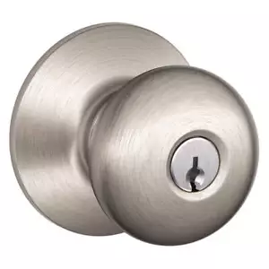 SCHLAGE F51A PLY 619 Knob Lockset,Mechanical,Entrance,Grd. 1 45EH31 - Picture 1 of 2