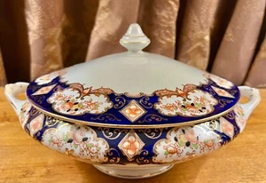 Antique TW Barlow & Son England Coronation Ware Tureen Casserole ONTARIO 10" VGC - Picture 1 of 9