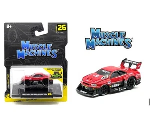 Muscle Machines Liberty Walk 1999 Nissan GT-R R34 LBWK Red 1/64 Wheels - Picture 1 of 3