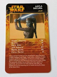 Tarjeta individual 2009 de Aayla Secura Top Trumps Star Wars episodios 1-3 - Imagen 1 de 4