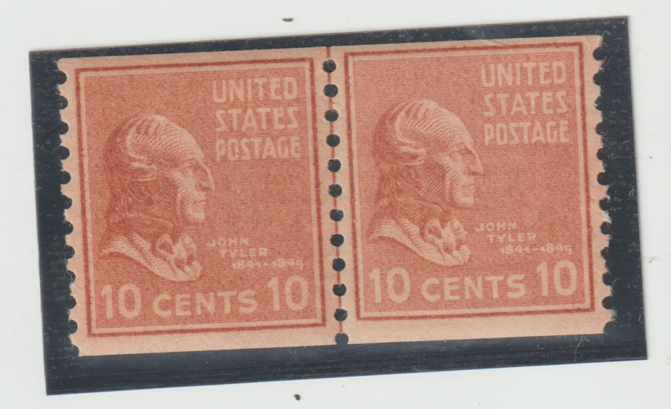 Scott #847 10c Prexy Coil LINE PAIR Mint NH - Image 1 of 1