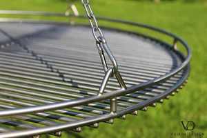 Edelstahl Grillrost Rund mit Reling, Schwere Profi-Ausführung für Schwenkgrills - Bild 1 von 6