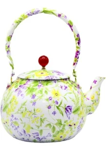 Copper Tea Kettle For Stovetop Flower Pattern Kettle 2-4 Cups 1400ml Handmade - Picture 1 of 18