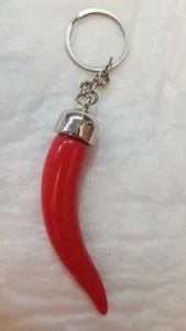 Portachiavi Corno Cornetto in PVC Rosso 9cm - Nuovo - Foto 1 di 2