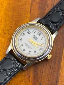 Vintage Acqua Timex Women's Watch Indiglo 24mm Round Case - New Battery - Picture 1 of 5