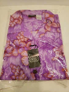 MAUI Trading Company Island purple Mens Button Down Shirt Size L @ J - Picture 1 of 3