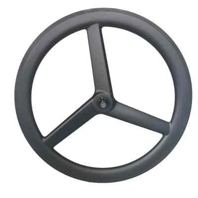 700C Full Carbon Road Gravel Bike 3 Spokes Wheelset Clincher Tubular Rims 28mm - Image 1 of 4