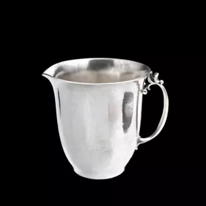 Georg Jensen. Hammered Sterling Silver Creamer / Jug #456A - dotted oval. - Picture 1 of 6