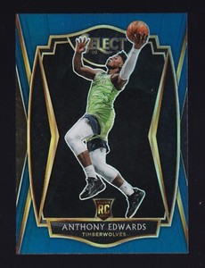 2020-21 Panini Select Anthony Edwards Blue Silver Prizm SP 💎 Premier Rookie RC