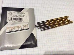 4 pc Norseman "L" Drill Jobber GP TiN EDP 23000 New (706) - Picture 1 of 3