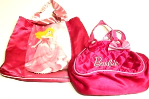 2 Mädchen Geldbörsen Handtaschen rosa Barbie Disney Prinzessin Dornröschen - Bild 1 von 7