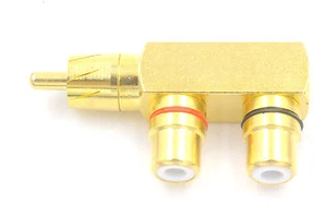 4 pcs RCA Audio Y Splitter Plug Adapter 1 Male To 2 Female Connector E0522C USA - Picture 1 of 1