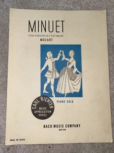 1940 MINUET from Symphony in E Flat Major PIANO SOLO Sheet Music MOZART Richter - Picture 1 of 3