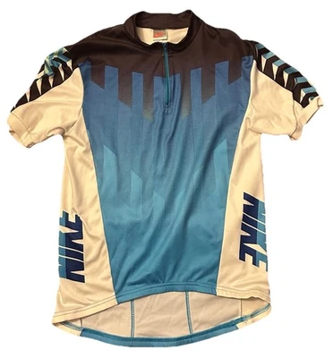 Vintage Nike Cycling Jersey Men’s Size Medium Polyester 90s Gray Tag Made In USA - Image 1 of 4