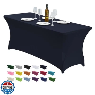 Cubierta de mesa de spandex elástica impermeable de 4 pies CWK para Ta rectangular Foto 1 de 4