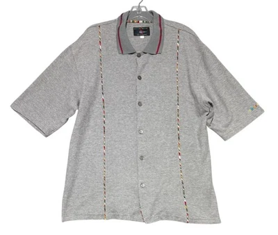 Coogi Sport Australia short sleeve button up shirt Mens Large 100% Cotton Gray - Image 1 of 4