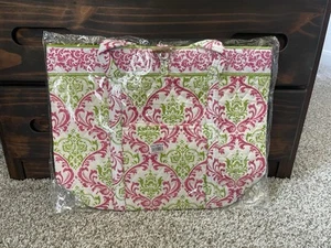 New Belvah Quilted Weekender Fun Cute Shoulder Tote Bag Paisley Pink and Green - Picture 1 of 12