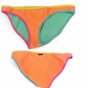 Triangl Swimsuit Bikini Bottom Size LG Multicolor Neoprene Neon Bright Vivid - Picture 1 of 19