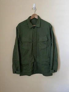 Drake's London Herringbone Ripstop Jungle Jacket Olive Green Size 38 - Picture 1 of 5
