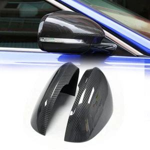Real Carbon Fiber Side Mirror Cover Cap Add On For Jaguar XE XF XJ XK XKR 10-21 - Foto 1 di 10