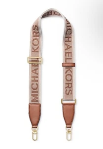 NEW MICHAEL KORS LOGO Crossbody Replacement Logo Webbing Strap Luggage Cream - Picture 1 of 5
