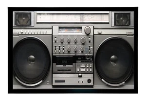 Ghetto blaster design Doormat rubber backed 60cm x 40cm Retro entrance door mat - Picture 1 of 2