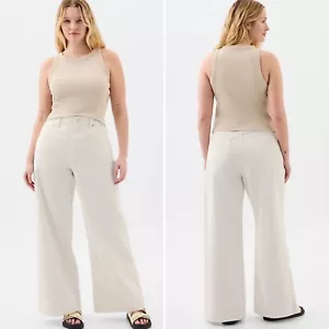Pantalones de mezclilla GAP tiro alto pierna ancha talla 20 35 nuevos blancos 100 % algodón relajados nuevos con etiquetas - Imagen 1 de 10