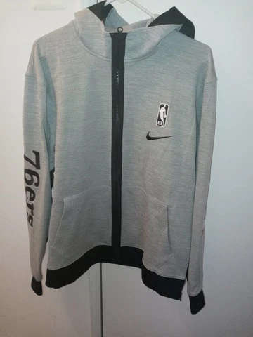 NWT Nike NBA Showtime Zip Up Hoodie Phila 76ers 2021 Gray/Black CU0523-063 Cover