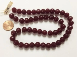 50 DE COLECCIÓN JAPÓN MARCA CEREZA VIDRIO CORNALINA OSCURA 10mm. CUENTAS REDONDAS SUAVES 4560 - Imagen 1 de 3