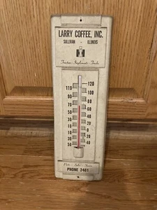 Vintage IH Dealership Thermometer Larry Coffee Inc Sullivan Illinois  - Picture 1 of 6