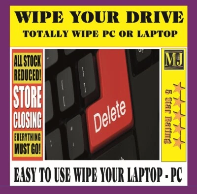 Erase Laptop Hard Drive Version Wipe Clean Format Delete  Destroy Data USB - Image 1 of 4