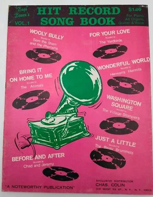 ✅🎹🎤1965 Hit Record Song Book Bugs Bowers Piano Organ Guitar Voice 👀📸SEE📏📸 - Image 1 of 4