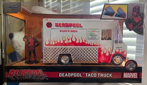 HOLLYWOOD RIDES DEADPOOL TACO TRUCK WITH FIGURE 1:24 DIE-CAST VEHICLE JADA 2024 - Picture 1 of 22