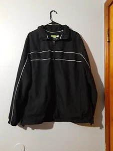 Tek Gear Men's Jacket Black With White Stripe Size Large Windbreaker Outdoors - Picture 1 of 5
