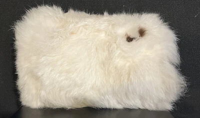 复古儿童白色兔子毛皮松饼内衬暖手带肩带 — 第 1/4 张图片