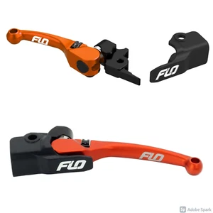 FLO MOTORSPORT BREMBO CLUTCH & BRAKE UNBREAKABLE LEVERS SET for KTM ORANGE - Picture 1 of 3