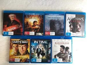 Bluray Bulk Lot 7 Movies - Blood Work, In Time, Revenant, Harts War, Assissins C - Picture 1 of 13