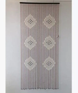 Natural Bamboo Bead Door Curtain – Fly Screen Insect Barrier 90x180cm Eco Friend - Picture 1 of 5