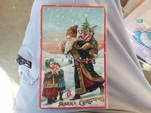 Antique 1910 Embossed Christmas/Santa Claus Postcard Vintage Eph Collect Decor - Picture 1 of 2